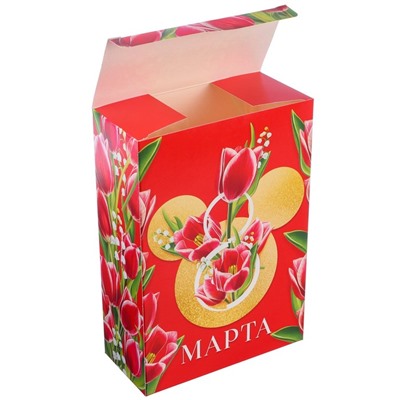 Коробка подарочная складная "8 марта", 16х23х7,5см, Mини Maус