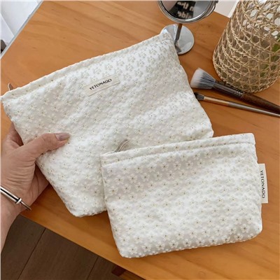 Cute capacious cosmetic bag, handheld storage bag to go out, pencil case, wallet, purse, small clutch bag
