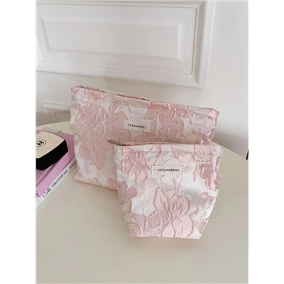 Handheld capacious cosmetic bag, travel bag to go out, organizer bag, small clutch bag, flowered