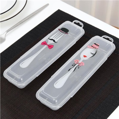 Футляр для столовых приборов Доляна, 24×7.5×3.8 см, прозрачный, рисунок МИКС