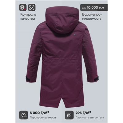 Парка зимняя женская с капюшоном бордового цвета 9538-1Bo