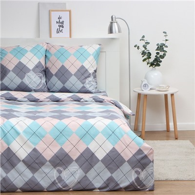 Постельное бельё Экономь и Я дуэт Geometry 143х215см-2шт, 215х220см, 70х70см-2шт, полисатин, 80г/м²
