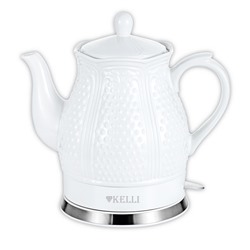 Чайник Kelli KL-1450 керамический Объём 1,7л Мощность 2400Вт цвет Белый (6)