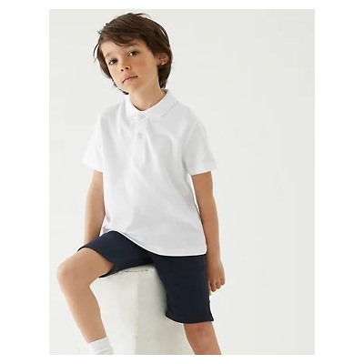 3pk Unisex Pure Cotton School Polo Shirts (2-16 Yrs)