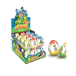 Яйцо-сюрприз из кондитерской глазури "HEROS", 24шт.