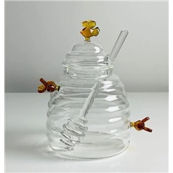 588-734 Банка для мёда 500мл с ложкой в под.уп.(х24)Стекло