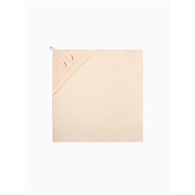 Полотенце - уголок муслиновое Крошка Я, 75×75 см, 100% хлопок, 120 г/м², сливочное