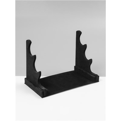 Подставка для часов, браслетов QF, флок, 3 ролика, 31×17.5×23 см, d=5 см, чёрная