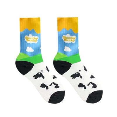 Brand knee socks for men and women, internet celebrity, mid-length