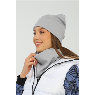 Шапка 25-608L11 жемчужно-серый
