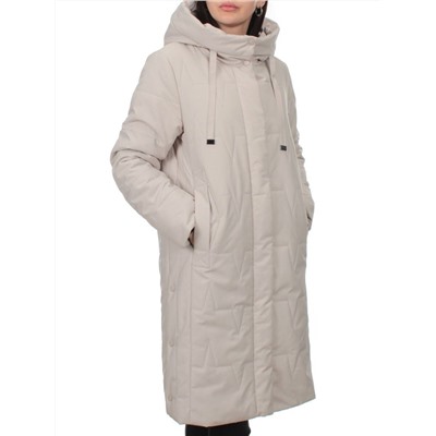 1120 BEIGE Пальто зимнее облегченное женское (холлофайбер 150 гр.)