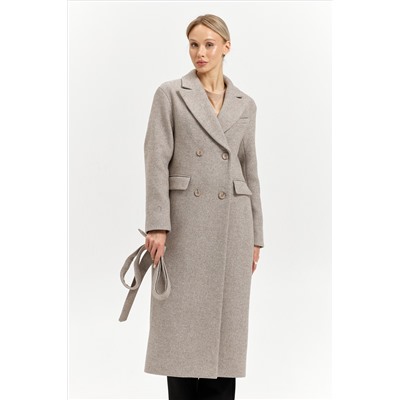 Пальто женское демисезонное 26102 (бежевый/диагональ)