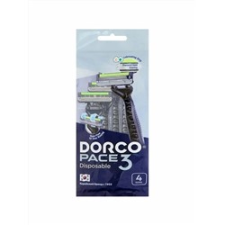 DORCO РACE 3 Однораз. бритва 4шт, 3 лезвия, плав. головка, увл. полоска
