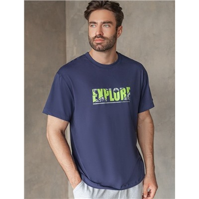 Свободная футболка  с авторским принтом