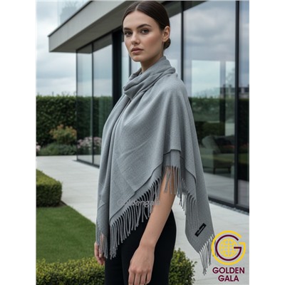 Платок теплый кашемировый однотонный Арт 9899П/42 цвет серый