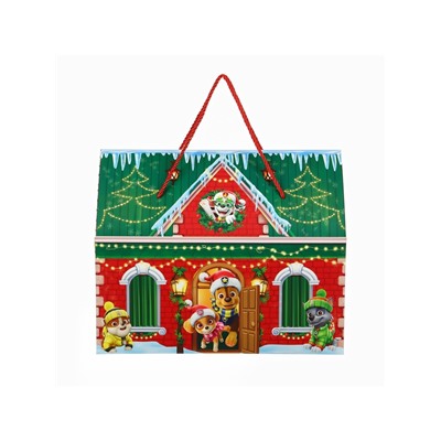 Пакет подарочный-коробка, новогодний «С Новым годом» 37×30×20 см, Щенячий патруль