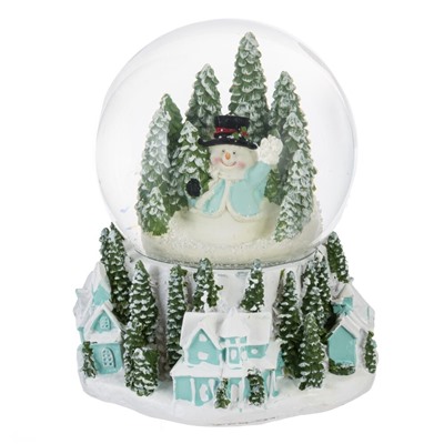 GAEM Фигур декор в стекл шаре "Снеговик/Дом" (подсв, муз, вьюга, AAAх3 н/п), D 10 см, L12 W11,5 H14 см, 2