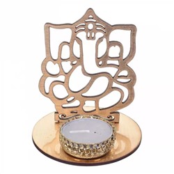Подсвечник с Ганешей, Metal Golden Lord Ganesha Holder, произв. eCraftIndia