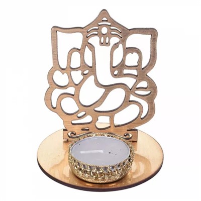 Подсвечник с Ганешей, Metal Golden Lord Ganesha Holder, произв. eCraftIndia