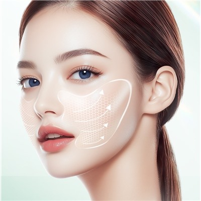 Патчи для щек и носогубных складок с коллагеном и церамидами Sadoer, 1 пара.