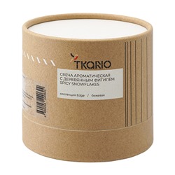 Свеча ароматическая с деревянным фитилём Spicy Snowflakes из коллекции Edge, бежевый, 60 ч