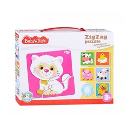 Пазлы контурные Половинки "Домашние животные" Baby Toys 04120