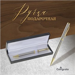 Ручка подарочная, шариковая «Проект» в кожзам футляре, поворотная