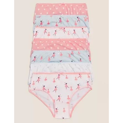 7pk Pure Cotton Ballerina Knickers (2-16 Yrs)