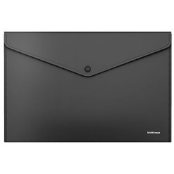 Папка с кнопкой  А4 140мкм 50176 Fizzy Classic непрозрачная черная ErichKrause