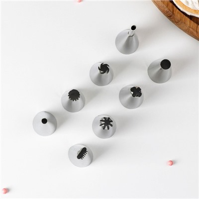 Набор насадок кондитерских KONFINETTA, 2.5×5.3 см (для начинки - 9×2.5 см), 8 шт.