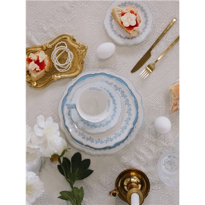 Тарелка WY Royal blue, d=20 см, фарфор, белая