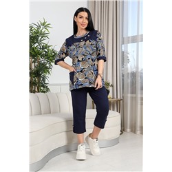 Женский костюм Листья 634 / синий