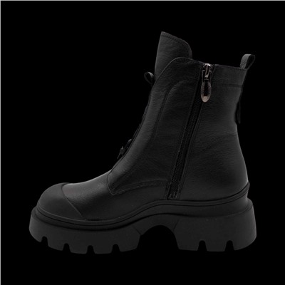 Ботинки из натуральной кожи на меху 6700-1 черные