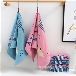 Zhiyang's new Avi bamboo cotton happy fish gauze noodle napkin soft, breathable water absorption, wipe the facial towel price wholesale