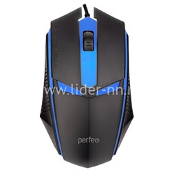 Мышь проводная PERFEO FACE (черная) Game Design/LED подсветка