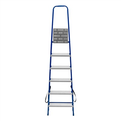 Стремянка, 6 ступеней, стальной профиль, алюминиевые ступени Сибртех