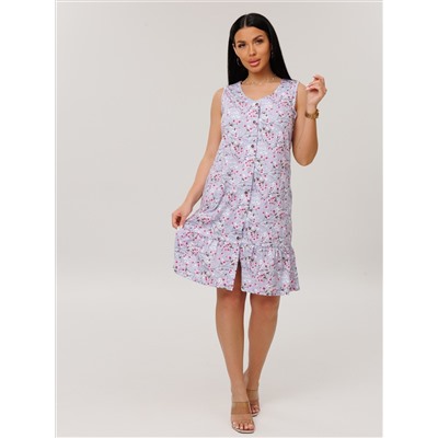 Женский халат Х-164(К) / Серый (цветы)