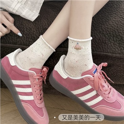 Tide, summer breathable thin cotton cartoon cute knee socks, mid-length