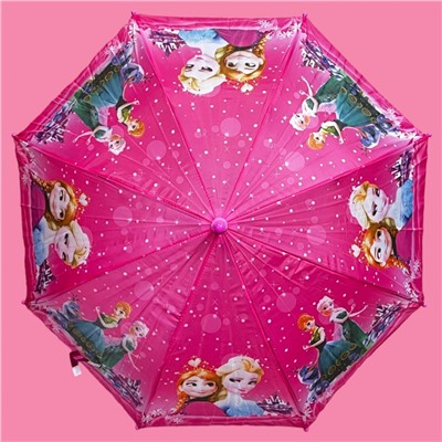 Зонт-трость для девочки с мультгероями полуавтомат Арт 1001/3