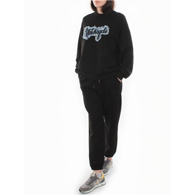 3410/3411 BLACK Костюм спортивный женский (95% хлопок, 5% эластан)