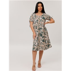 Женское платье Пл-109(К) / Зеленый (узоры)