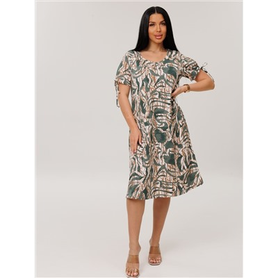 Женское платье Пл-109(К) / Зеленый (узоры)