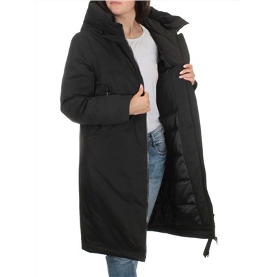 2316 BLACK Пальто зимнее женское (200 гр. холлофайбера)