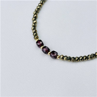Радуга Самоцветов Браслет из Пирита и Граната