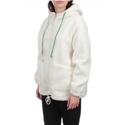 1008 WHITE Куртка плюшевая демисезонная (65% хлопок, 35% полиэстер) оверсайз 46-54