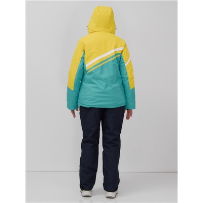 Горнолыжный костюм женский зимний УЦЕНКА желтого цвета 02812J