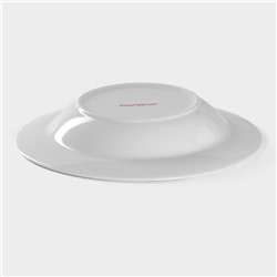 Тарелка глубокая Доляна «Маки», 600 мл, d=20.5 см, керамика, белая