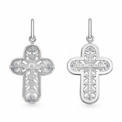 Крест из серебра литье с фианитом