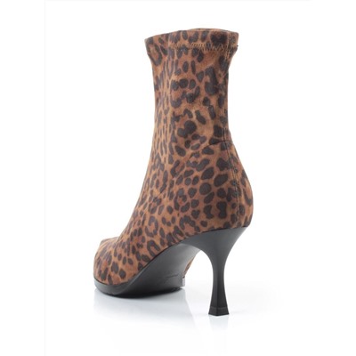 01-H26B-42PC BROWN LEOPARD Ботильоны демисезонные женские (искусственная замша)