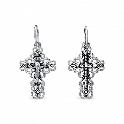 Крест из серебра литье частичное чернение